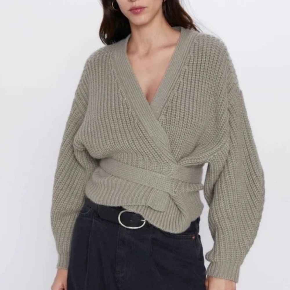 Zara chunky wrap sweater